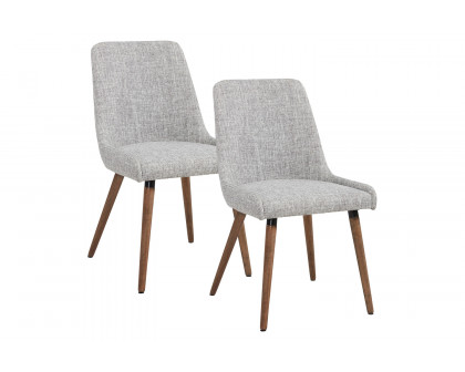 Worldwide Mia Side Chair Set of 2 - Light Gray/Gray