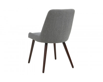 Worldwide Mia Side Chair Set of 2 - Dark Gray/Walnut Leg