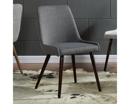 Worldwide Mia Side Chair Set of 2 - Dark Gray/Walnut Leg