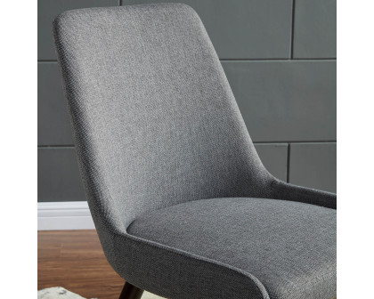 Worldwide Mia Side Chair Set of 2 - Dark Gray/Walnut Leg