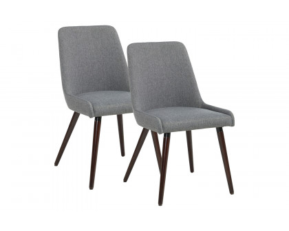 Worldwide Mia Side Chair Set of 2 - Dark Gray/Walnut Leg