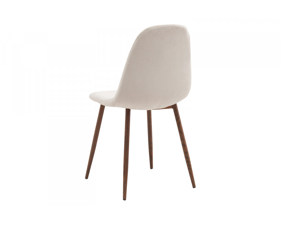 Worldwide Lyna Side Chair Set of 4 - Beige/Walnut