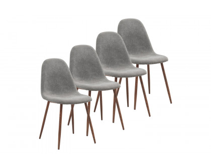 Worldwide Lyna Side Chair Set of 4 - Gray/Walnut