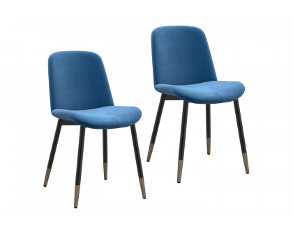 Worldwide Gabi Side Chair Set of 2 - Blue/Black