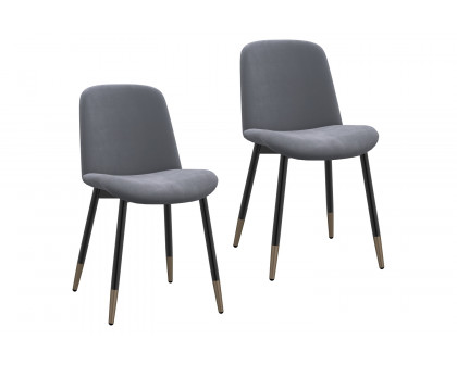 Worldwide Gabi Side Chair Set of 2 - Gray/Black