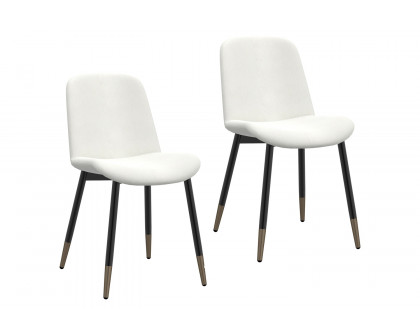 Worldwide Gabi Side Chair Set of 2 - Ivory/Black