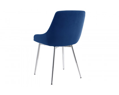 Worldwide Cassidy Side Chair Set of 2 - Blue/Chrome