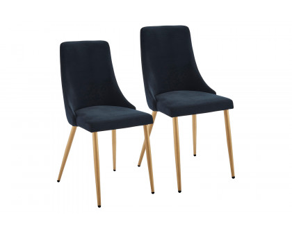 Worldwide Carmilla Side Chair Set of 2 - Black/Aged Gold