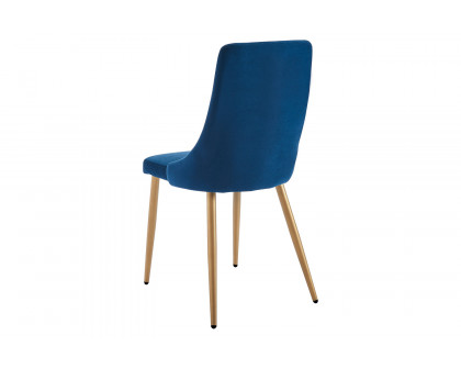 Worldwide Carmilla Side Chair Set of 2 - Blue/Aged Gold