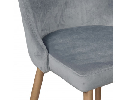 Worldwide Carmilla Side Chair Set of 2 - Gray/Aged Gold