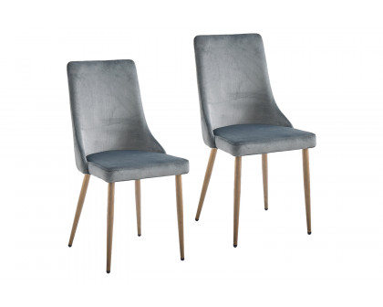 Worldwide Carmilla Side Chair Set of 2 - Gray/Aged Gold