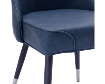 Worldwide Silvano Side Chair Set of 2 - Vintage Blue/Black