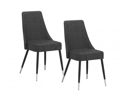 Worldwide Silvano Side Chair Set of 2 - Vintage Gray/Black