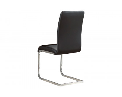 Worldwide™ Maxim Side Chair Set of 2 - Black/Chrome