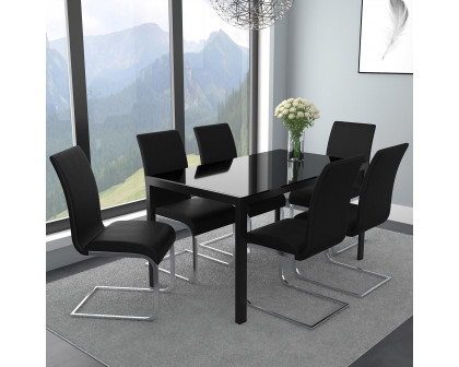 Worldwide™ Maxim Side Chair Set of 2 - Black/Chrome