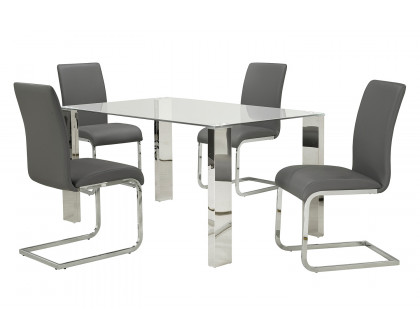 Worldwide™ Maxim Side Chair Set of 2 - Gray/Chrome