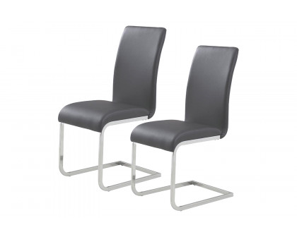 Worldwide™ Maxim Side Chair Set of 2 - Gray/Chrome