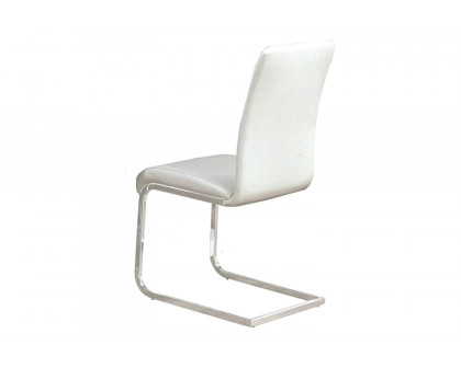 Worldwide Maxim Side Chair Set of 2 - White/Chrome