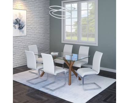 Worldwide Maxim Side Chair Set of 2 - White/Chrome