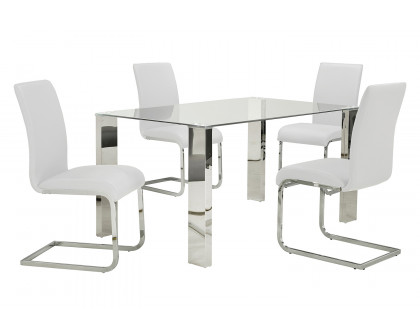 Worldwide Maxim Side Chair Set of 2 - White/Chrome