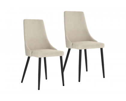 Worldwide Venice Side Chair Set of 2 - Beige/Black