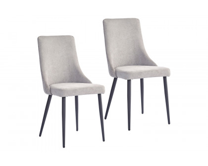 Worldwide™ Venice Side Chair Set of 2 - Gray/Black