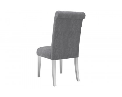 Worldwide Chloe Side Chair Set of 2 - Gray/Silver