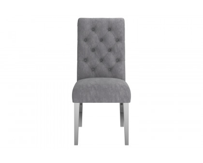 Worldwide Chloe Side Chair Set of 2 - Gray/Silver