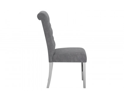 Worldwide Chloe Side Chair Set of 2 - Gray/Silver