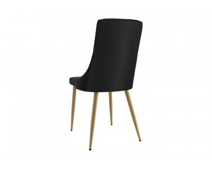 Worldwide Antoine Side Chair Set of 2 - Black/Aged Gold