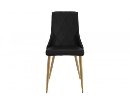 Worldwide Antoine Side Chair Set of 2 - Black/Aged Gold