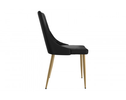 Worldwide Antoine Side Chair Set of 2 - Black/Aged Gold