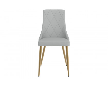 Worldwide Antoine Side Chair Set of 2 - Light Gray/Aged Gold