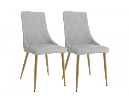 Worldwide Antoine Side Chair Set of 2 - Light Gray/Aged Gold