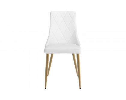 Worldwide Antoine Side Chair Set of 2 - White/Aged Gold