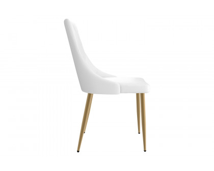 Worldwide Antoine Side Chair Set of 2 - White/Aged Gold