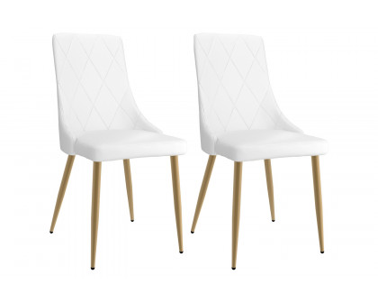 Worldwide Antoine Side Chair Set of 2 - White/Aged Gold