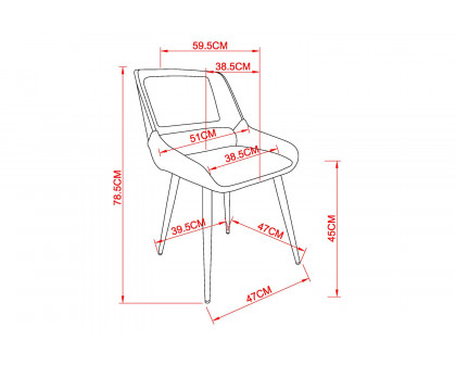 Worldwide Hudson Side Chair - Gray/Walnut