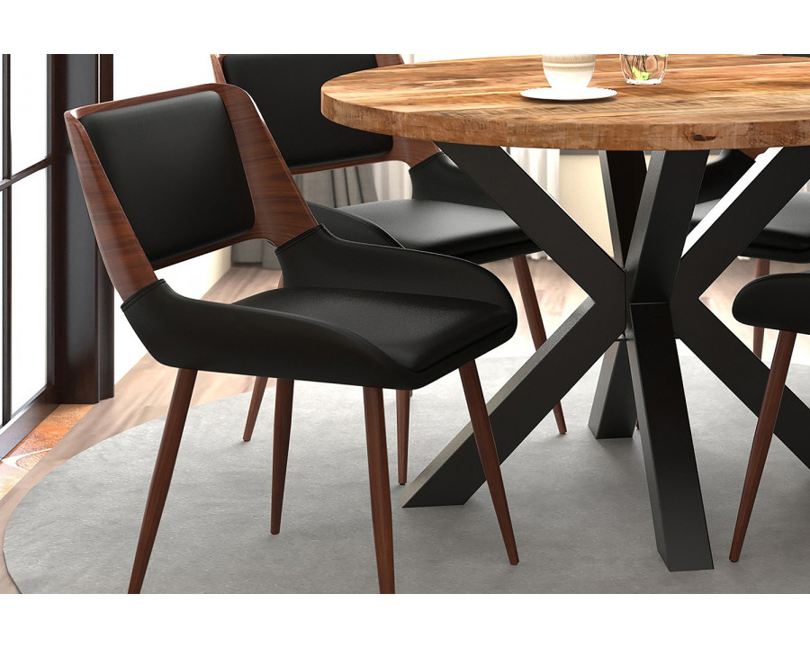 Worldwide Hudson Side Chair - Black/Walnut