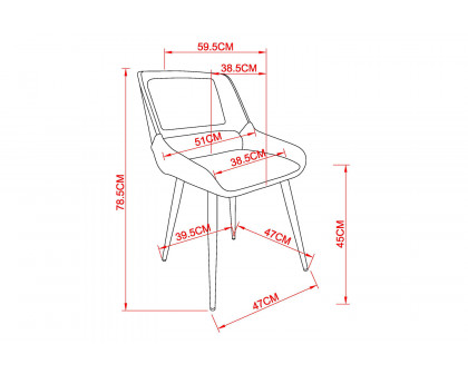 Worldwide Hudson Side Chair - Black/Walnut