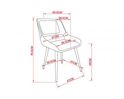 Worldwide Hudson Side Chair - White/Walnut