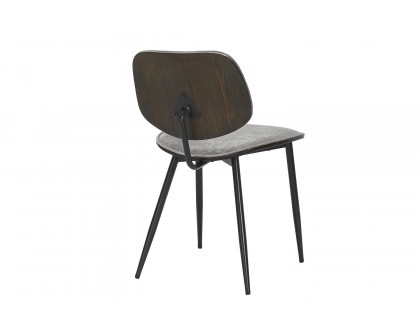 Worldwide Capri Side Chair Set of 2 - Light Gray/Walnut/Black