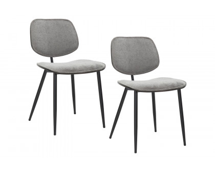 Worldwide Capri Side Chair Set of 2 - Light Gray/Walnut/Black