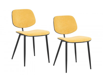 Worldwide Capri Side Chair Set of 2 - Mustard/Walnut/Black