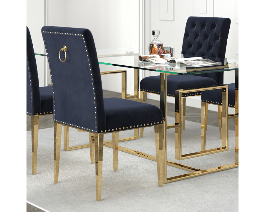 Worldwide Azul Side Chair Set of 2 - Black/Gold