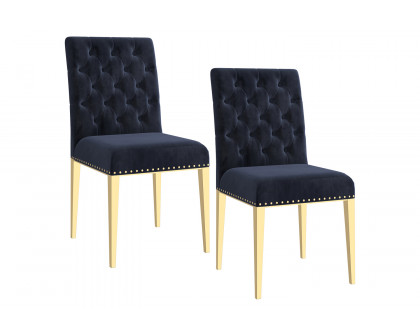 Worldwide Azul Side Chair Set of 2 - Black/Gold