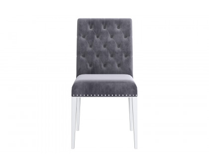 Worldwide Azul Side Chair Set of 2 - Gray/Silver