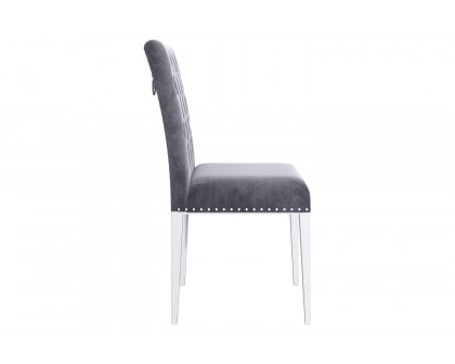 Worldwide Azul Side Chair Set of 2 - Gray/Silver