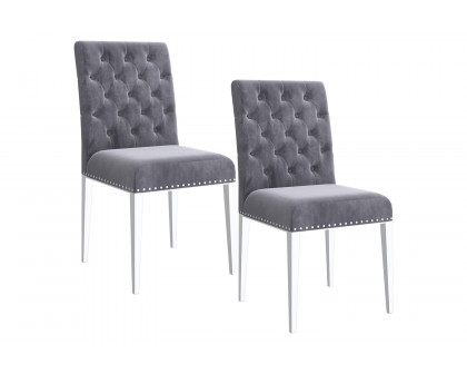 Worldwide Azul Side Chair Set of 2 - Gray/Silver