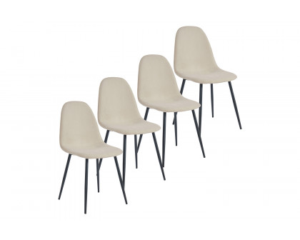 Worldwide Olly Side Chair Set of 4 - Beige/Black